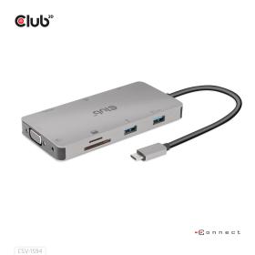CLUB3D CSV-1594 base para portátil y replicador de puertos USB 3.2 Gen 1 (3.1 Gen 1) Type-C Negro, Gris