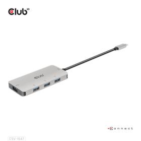 CLUB3D CSV-1547 hub & concentrateur USB 3.2 Gen 2 (3.1 Gen 2) Type-C 10000 Mbit s Noir, Argent