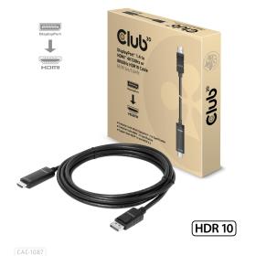 CLUB3D CAC-1087 adaptador de cable de vídeo 3 m DisplayPort HDMI Negro
