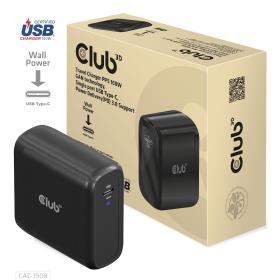 CLUB3D Cargador de viaje Tecnología GAN de 100 vatios, certificación USB-IF TID, puerto único USB tipo C, compatibilidad con