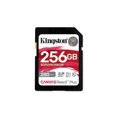 Kingston Technology 256GB Canvas React Plus SDXC UHS-II 280R 150W U3 V60 for Full HD 4K
