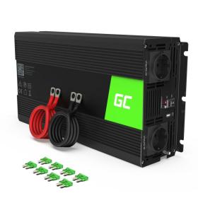Green Cell INV22 adaptador e inversor de corriente Auto 1500 W Negro