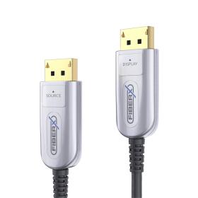 FiberX FX-I250-015 cable DisplayPort 15 m Negro, Plata