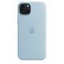 Apple iPhone 15 Plus Silikon Case mit MagSafe – Hellblau