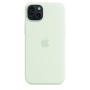 Apple iPhone 15 Plus Silikon Case mit MagSafe – Blassmint