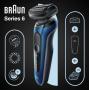 Braun Series 6 61-B4500cs Rasoir à grille Tondeuse Noir, Bleu