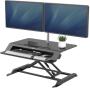 Fellowes Sit Stand Desk Riser - Lotus LT Height Adjustable Sit Stand Desk Converter with Convenient Device Channel - No
