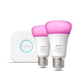 Philips Hue White and Color ambiance Starter-Set  E27 - Smarte Lampe A60 Doppelpack
