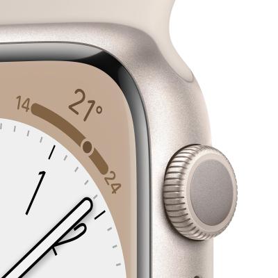 Apple Watch Serie 8 GPS 45mm alluminio argento Cinturino Sport bianco