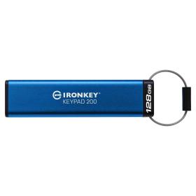 Kingston Technology IronKey Keypad 200 USB-Stick 128 GB USB Typ-A 3.2 Gen 1 (3.1 Gen 1) Blau