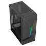 Aerocool SCAPEBKV1 Gaming ATX Case Front RGB LED Tempered Glass 12cm Fan Black