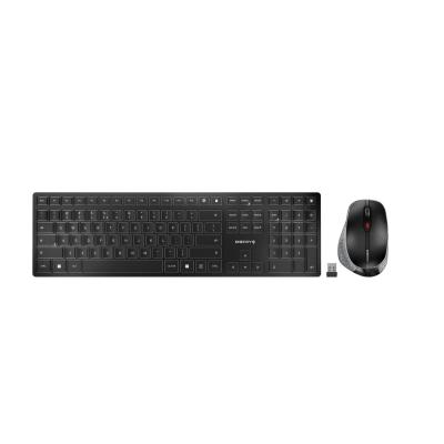 CHERRY DW 9500 SLIM Tastatur Maus enthalten RF Wireless + Bluetooth QWERTY Nordisch Schwarz, Grau