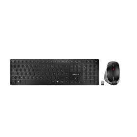 CHERRY DW 9500 SLIM keyboard Mouse included RF Wireless + Bluetooth AZERTY French Black, Grey