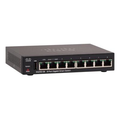 Cisco SG250-08 Gestito L2 L3 Gigabit Ethernet (10 100 1000) Nero