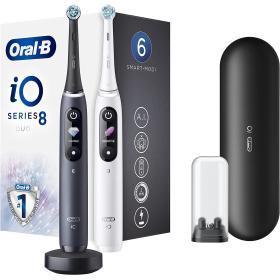 Oral-B iO8 Series Duo Electric Toothbrush, Black Onyx/White
