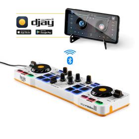 Hercules DJControl Control MIX Bluetooth Pour Smartphone et tablettes ( Andoid e 2 Kanäle Schwarz, Weiß, Gelb