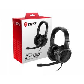 MSI IMMERSE GH30 V2 Gaming Headset 'Black with Iconic Dragon Logo, Wired Inline Audio with splitter accessory, 40mm Drivers,