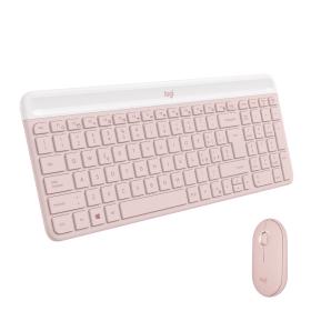 Logitech MK470 Slim Combo Tastatur Maus enthalten RF Wireless QWERTY Italienisch Pink
