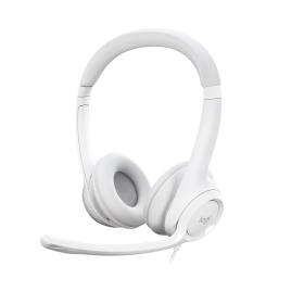 Logitech H390 Headset Wired Head-band Office Call center USB Type-A White