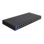 Linksys LGS116P Non gestito Gigabit Ethernet (10 100 1000) Supporto Power over Ethernet (PoE) Nero