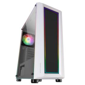 Mars Gaming MC-ART White ATX Gaming PC Case Double Drawable Tempered Glass ARGB 12 Modes 12cm Fan