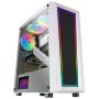Mars Gaming MC-ART White ATX Gaming PC Case Double Drawable Tempered Glass ARGB 12 Modes 12cm Fan