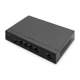 Digitus Commutateur Gigabit Ethernet PoE, 4 ports PoE + 1 port uplink, Budget PoE de 60 W