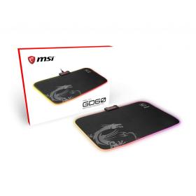 MSI AGILITY GD60 RGB Pro Gaming Mousepad '386mm x 290mm, Pro Gamer Silk Surface, Iconic Dragon design, Anti-slip and
