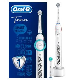 Oral-B Teen Teenager Rotierende-vibrierende Zahnbürste Weiß