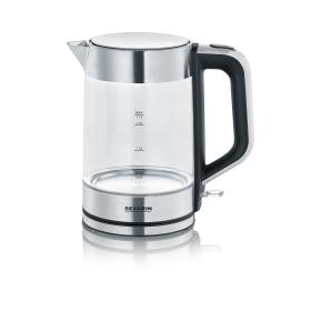 Severin WK 3420 electric kettle 1.7 L 2200 W Black, Stainless steel, Transparent