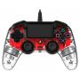 NACON PS4OFCPADCLRED Gaming-Controller Rot, Transparent USB Gamepad Analog   Digital PC, PlayStation 4
