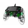NACON PS4OFCPADCLGREEN mando y volante Verde, Transparente USB Gamepad Analógico Digital PC, PlayStation 4