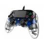 NACON PS4OFCPADCLBLUE mando y volante Azul, Transparente USB Gamepad Analógico Digital PC, PlayStation 4