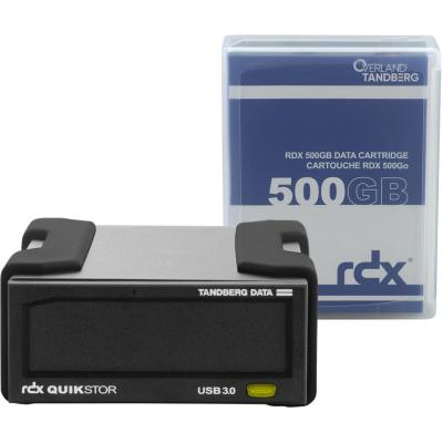 Overland-Tandberg RDX Laufwerkskit mit 500GB Kassette, extern, schwarz, USB3+