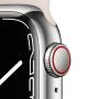 Apple Watch Series 7 OLED 41 mm 4G Argent GPS (satellite)