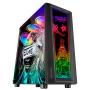 Mars Gaming MC-ART Black ATX Gaming PC Case Double Drawable Tempered Glass ARGB 12 Modes 12cm Fan