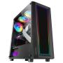 Mars Gaming MC-ART Black ATX Gaming PC Case Double Drawable Tempered Glass ARGB 12 Modes 12cm Fan