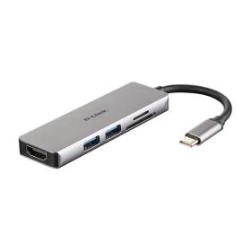 D-Link DUB-M530 notebook dock port replicator Wired USB 3.2 Gen 1 (3.1 Gen 1) Type-C Aluminium, Black