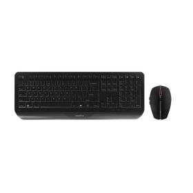 CHERRY Desktop GENTIX [EU US] WL black US-Englisch mit EURO Symbol Tastatur Maus enthalten RF Wireless Schwarz