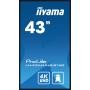 iiyama LH4354UHS-B1AG Signage Display Digital signage flat panel 108 cm (42.5") LCD Wi-Fi 500 cd m² 4K Ultra HD Black Built-in