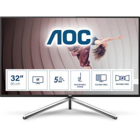 AOC U32U1 pantalla para PC 80 cm (31.5") 3840 x 2160 Pixeles 4K Ultra HD LED Negro