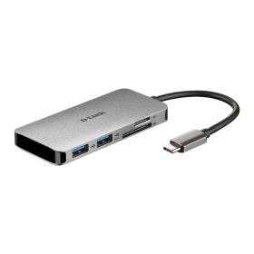 D-Link DUB-M610 Notebook-Dockingstation & Portreplikator Kabelgebunden USB 3.2 Gen 1 (3.1 Gen 1) Type-C Aluminium, Schwarz