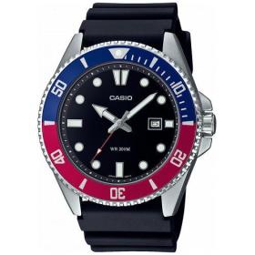 Casio MDV-107-1A3VEF montre Montre bracelet Quartz Bleu, Rouge, Acier inoxydable Acier inoxydable