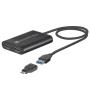 Sonnet USB3-DHDMI adaptador de cable de vídeo USB tipo A 2 x HDMI Negro