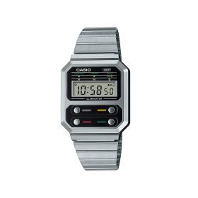 Casio A100WE-1AEF watch Wrist watch Unisex Stainless steel Black, Stainless steel