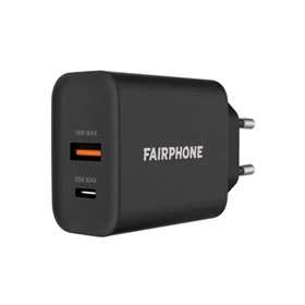 Fairphone Dual USB USB-C Caricabatterie Rapido 30W Nero