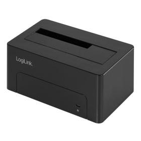 LogiLink QP0027 base de conexión para disco duro USB 3.2 Gen 2 (3.1 Gen 2) Type-C Negro