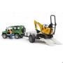 BRUDER Land Rover Defender with trailer, CAT and man