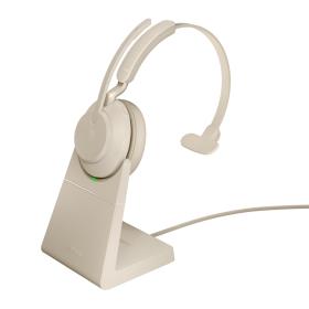 Jabra Evolve2 65, UC Mono Casque Sans fil Arceau Bureau Centre d'appels USB Type-A Bluetooth Beige