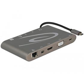DeLOCK 87297 laptop dock port replicator USB 3.2 Gen 2 (3.1 Gen 2) Type-C Grey